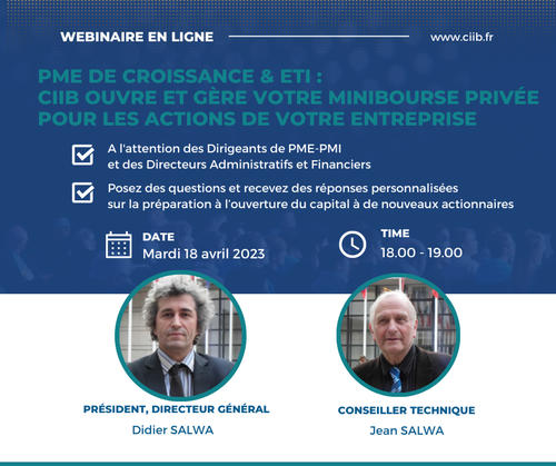 Webinaire dirigeants de PME mardi 18 avril 20232